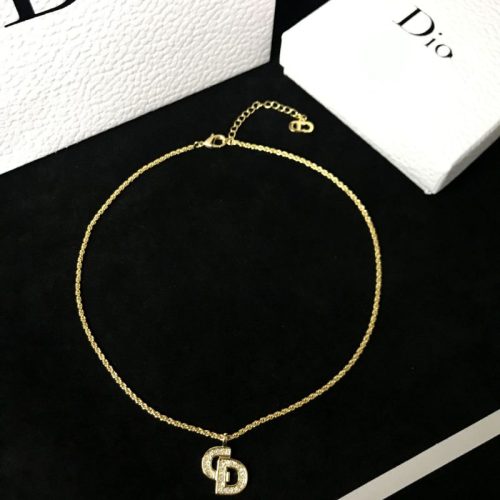 Replica Designer Dior Simple Rhinestone Alphabet Necklace