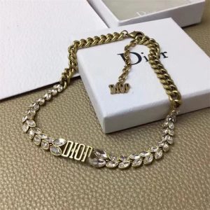 Replica Designer Dior Simple Rhinestone Alphabet Necklace And Bracelet