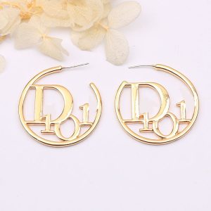 Replica Designer Dior Simple Round Letter Earrings