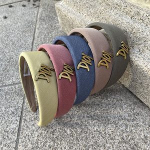 Replica Designer Dior Simple Solid Color Metal Letter Headband