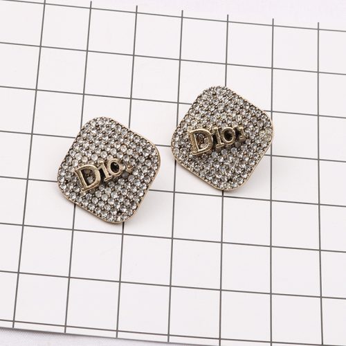 Replica Designer Dior Simple Square Rhinestone Stud Earrings