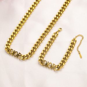 Replica Designer Dior Vintage Chunky Chain Bracelets And Necklaces