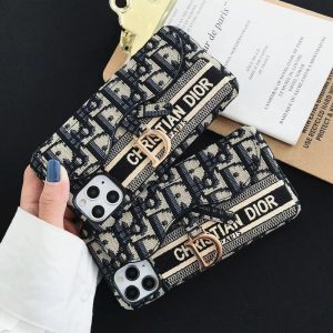 Replica Designer Dior Vintage Embroidered Card Holder Hard Phone Case