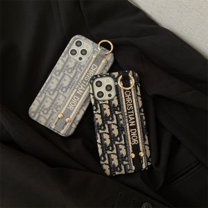 Replica Designer Dior Vintage Embroidered Fabric Wristband Phone Case