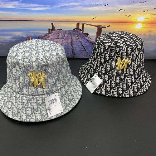 Replica Designer Dior Vintage Letter Embroidered Bucket Hat