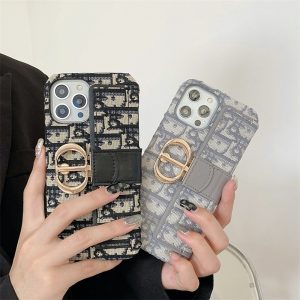 Replica Designer Dior Vintage Letter Embroidery Phone Case