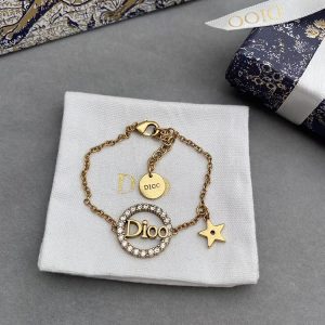 Replica Designer Dior Vintage Rhinestone Alphabet Stars Bracelet