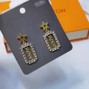 Replica Designer Dior Vintage Star Rhinestone Alphabet Earrings