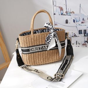 Replica Designer Dior Women Casual Large Capacity Straw Bag