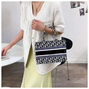 Replica Designer Dior Women Fashion Monogram Print Tote Bag