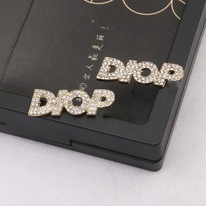Replica Designer Dior Women Fashion Rhinestone Letter Earrings