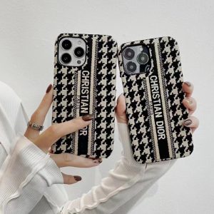Replica Designer DiorVintage Alphabet Embroidery Phone Case
