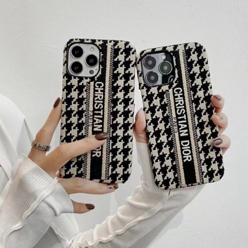 Replica Designer DiorVintage Alphabet Embroidery Phone Case