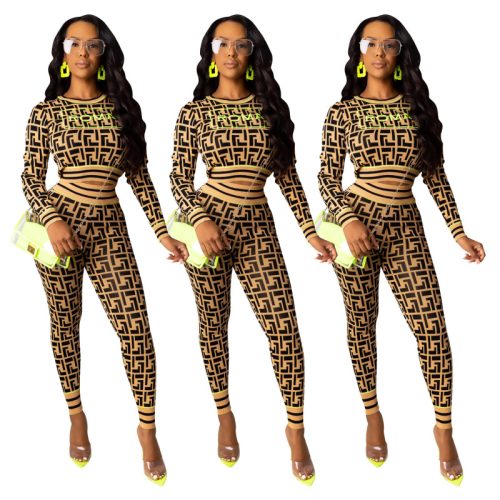 Replica Designer FENDI Women Casual Printing Embroidery Suit