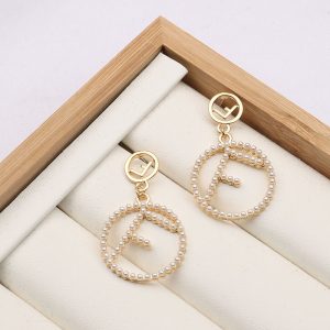 Replica Designer FENDI Women Circle Simple Geometric Earrings