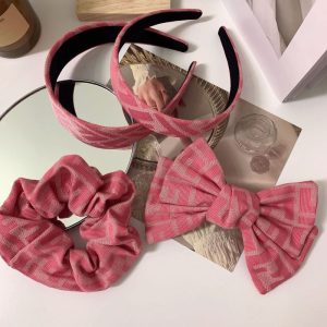 Replica Designer FENDI Women Double F Bow Hairpin Hair Accessories