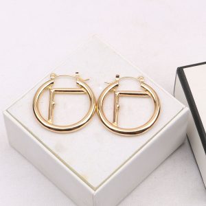 Replica Designer FENDI Women F Letter Classic Fashion Temperament Earrings