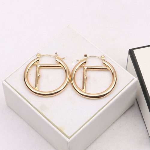 Replica Designer FENDI Women F Letter Classic Fashion Temperament Earrings