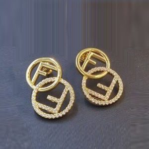 Replica Designer FENDI Women F Letter Trendy Fashion Hoop Earrings