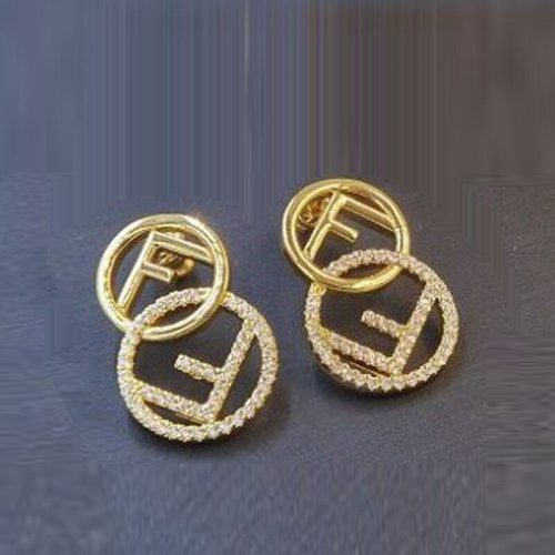 Replica Designer FENDI Women F Letter Trendy Fashion Hoop Earrings