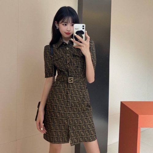 Replica Designer FENDI Women F Old Flower Dress