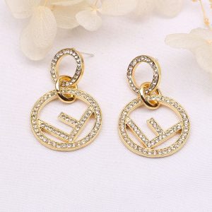 Replica Designer FENDI Women Fashion Circle F Earrings