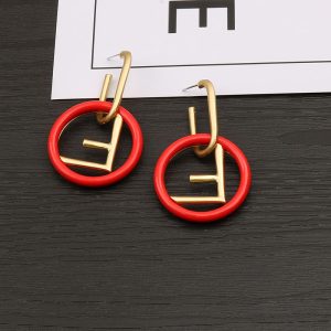 Replica Designer FENDI Women Large F Letter Exaggerated Temperament Stud Earrings