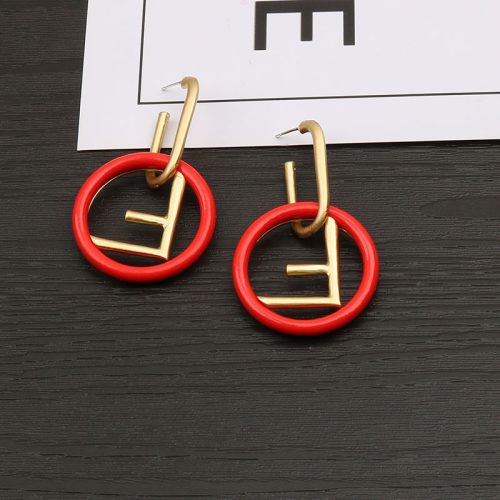 Replica Designer FENDI Women Large F Letter Exaggerated Temperament Stud Earrings