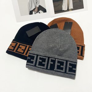 Replica Designer FENDI Women Men Warm Knitted Jacquard Woolen Hat