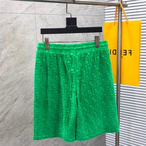 Replica Designer FENDI Women Printed Letters Jacquard Sports Straight Shorts
