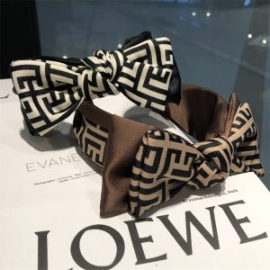 Replica Designer FENDI Women Temperament F Letter Light Luxury Double-Layer Bow Headband