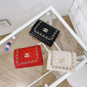 Replica Designer Fashion Kids Chic Girl Metal Chain Quilted Square PU Bag