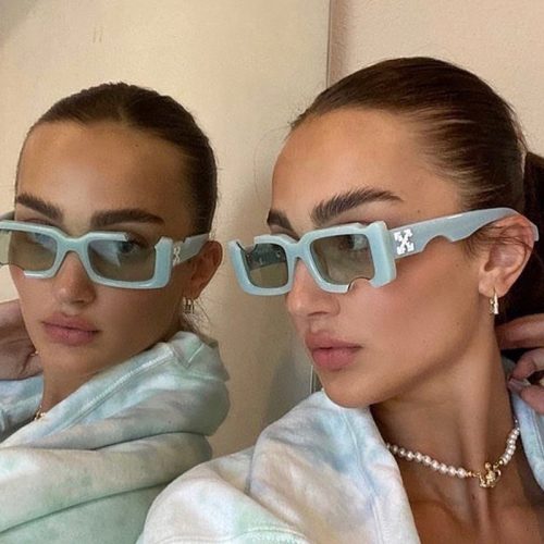 Replica Designer Fashion Mint Green Sunglasses Personality Hip Hop Hole Sunglasses