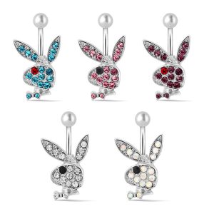 Replica Designer Fashion Stainless Steel Cartoon Rabbit Navel Ring Body Piercing Jewelry