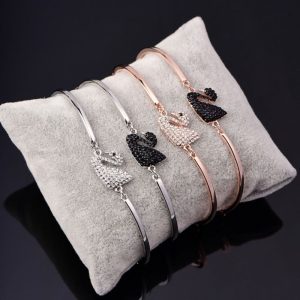 Replica Designer Fashion Swan Women Jewelry Simple Zircon Full Diamond Gift Bracelet