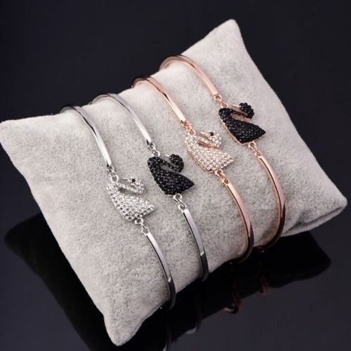 Replica Designer Fashion Swan Women Jewelry Simple Zircon Full Diamond Gift Bracelet