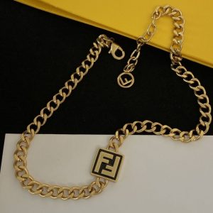 Replica Designer Fendi Alphabet Square Necklace