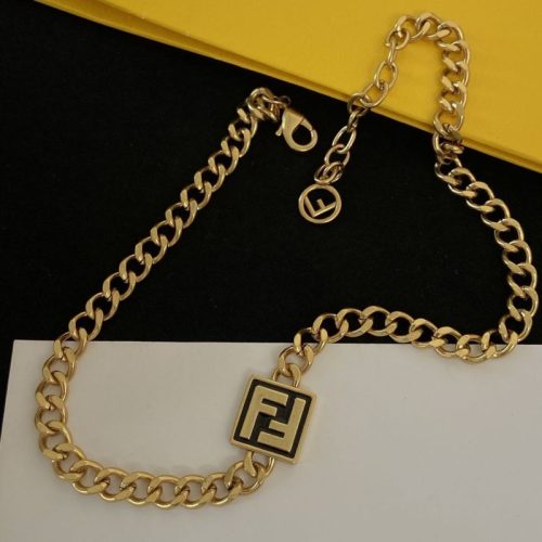 Replica Designer Fendi Alphabet Square Necklace
