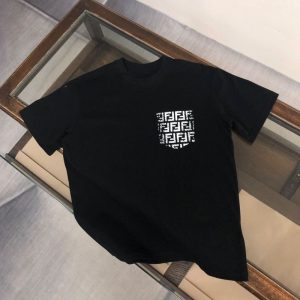 Replica Designer Fendi Casual Men And Women Letter Print Loose T-Shirt