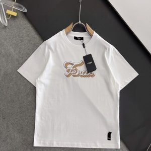 Replica Designer Fendi Casual Men And Women Letter Print Loose T-Shirt