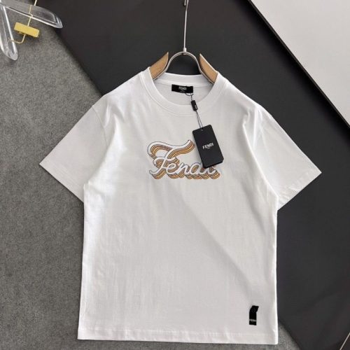 Replica Designer Fendi Casual Men And Women Letter Print Loose T-Shirt