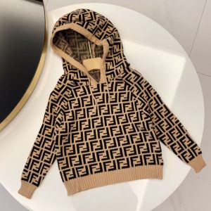 Replica Designer Fendi Children Kid Letter Hooded Pullover Sweater