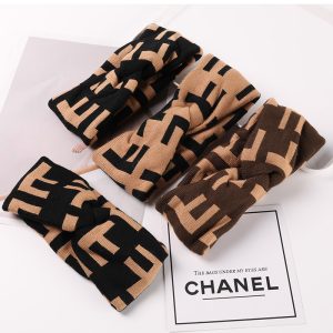 Replica Designer Fendi Elastic Wool Knitted Wide-Brimmed Headband