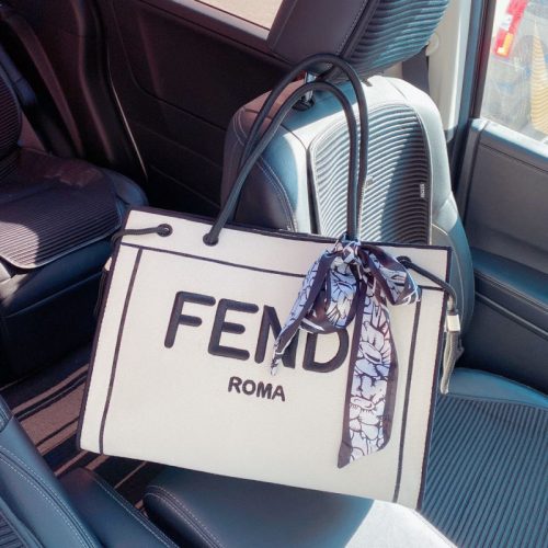 Replica Designer Fendi Embroidered Canvas Tote Bag