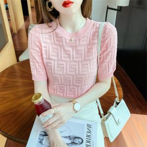 Replica Designer Fendi Fashion Thin Cutout Knit Top