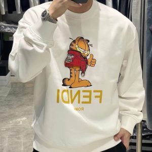 Replica Designer Fendi Letter Print Crew Neck Sweatshirt