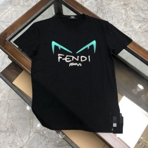 Replica Designer Fendi Little Monster Eyes Casual Short-Sleeved T-Shirt