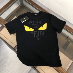 Replica Designer Fendi Men And Women Casual Letter Print T-Shirt