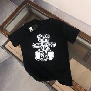 Replica Designer Fendi Men And Women Casual Letter Print T-Shirts