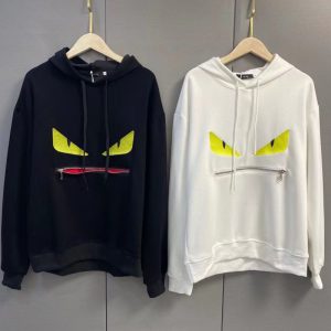 Replica Designer Fendi Men Monster Solid Color Hoodies